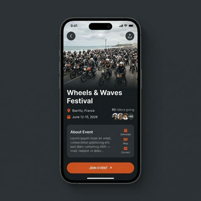 Event details page